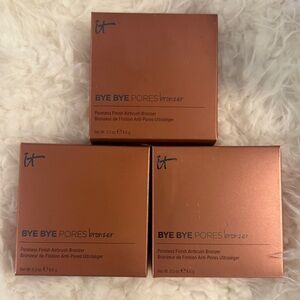 (3) it Cosmetics Bye Bye PORES Bronzer Poreless Finish Airbrush Bronzer NIB